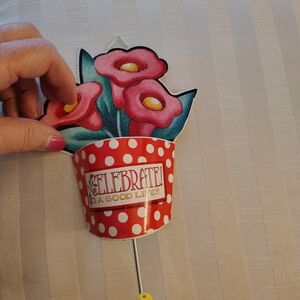 Mary 🍒Engelbrecht "Celebrate It's A Good Life" Hanging Wall Tin With Hook